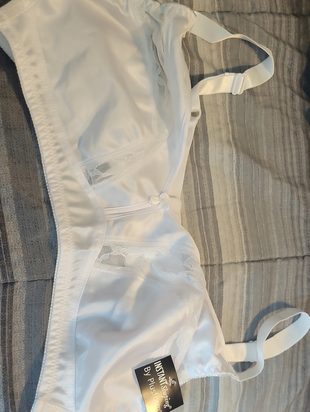PLUS SIZE White Lace-Trim One Piece by